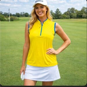 HEAD Golf Women's Sleeveless 1/4 Zip Performance
Top | Yellow Blue | NEW